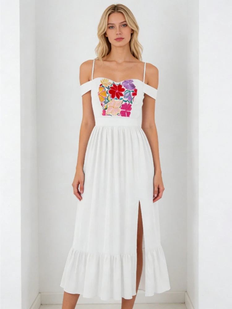 Women Embroidery Pin Up Party Long Maxi Dress 2026 Retro Robe 60s 50s Vintage Rockabilly 1960s 1950s Swing Dress Vestidos