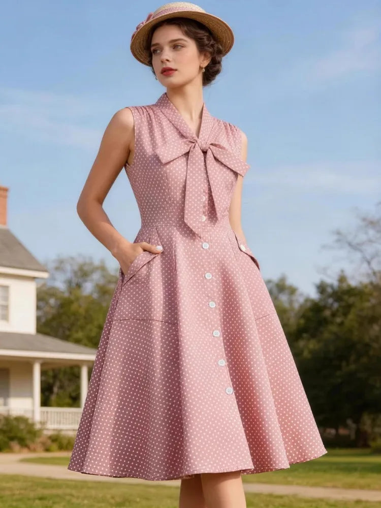Women Pin Up Casual Hepburn Style Party Dress 2026 Retro Robe 60s 50s Vintage Rockabilly 1960s 1950s Swing Dress Vestidos