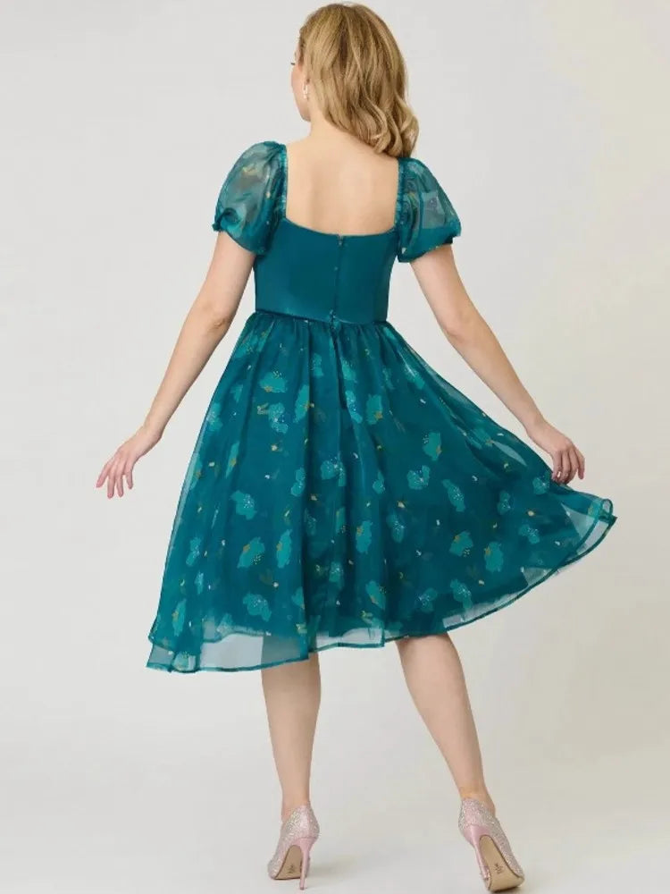 Women Spring Summer Pin Up Casual Party Dress 2026 Retro Robe 60s 50s Vintage Rockabilly 1960s 1950s Swing Dress Vestidos