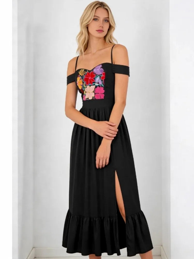 Women Embroidery Pin Up Party Long Maxi Dress 2026 Retro Robe 60s 50s Vintage Rockabilly 1960s 1950s Swing Dress Vestidos