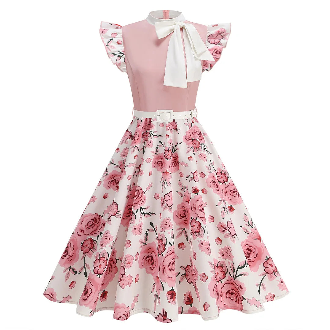 Women Summer Pin Up Casual Party Dress 2025 Short Sleeve Retro Robe 60s 50s Vintage Rockabilly 1960s 1950s Swing Dress Vestidos
