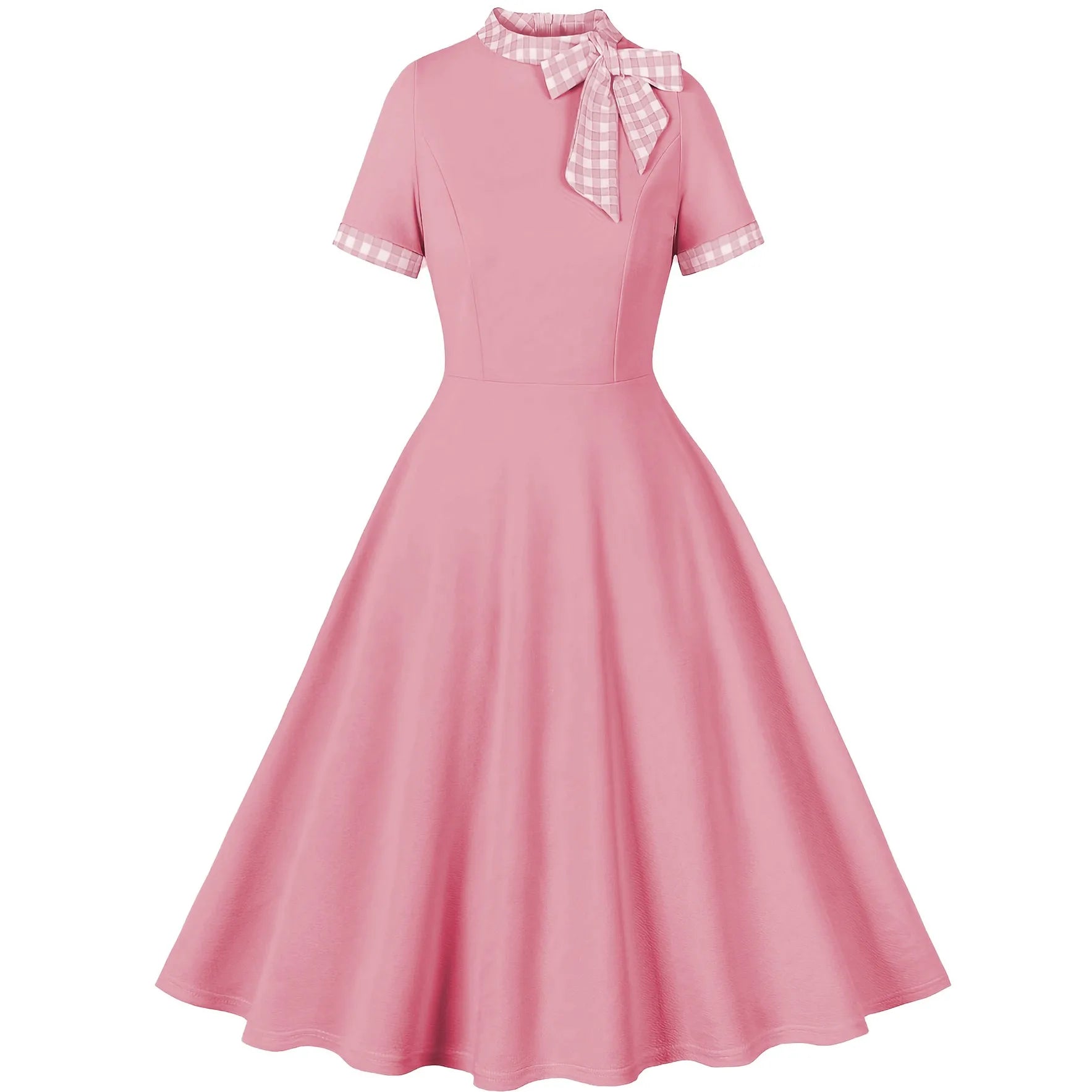 Women Summer Pin Up Casual Party Dress 2025 Short Sleeve Retro Robe 60s 50s Vintage Rockabilly 1960s 1950s Swing Dress Vestidos