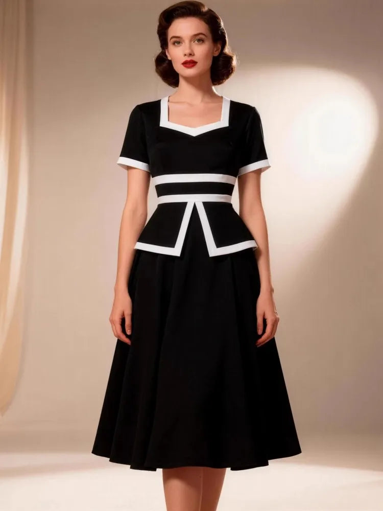 Women Spring Summer Pin Up Casual Party Dress 2026 Retro Robe 60s 50s Vintage Rockabilly 1960s 1950s Swing Dress Vestidos