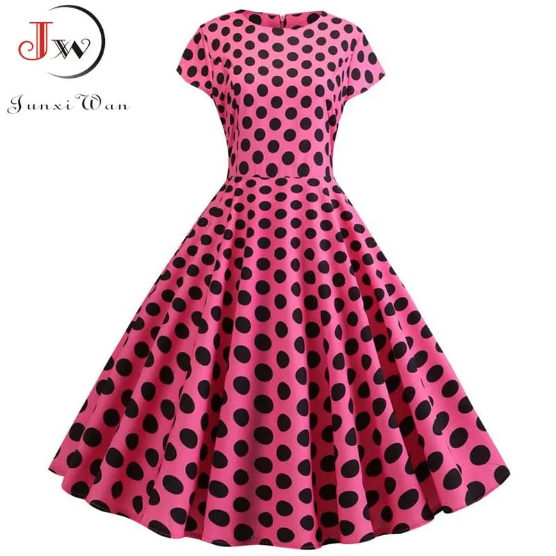 Women Floral Print Summer Dress 50s 60s Vintage Dress Female Short Sleeve Retro Robe Rockabilly Party Dresses Vestidos
