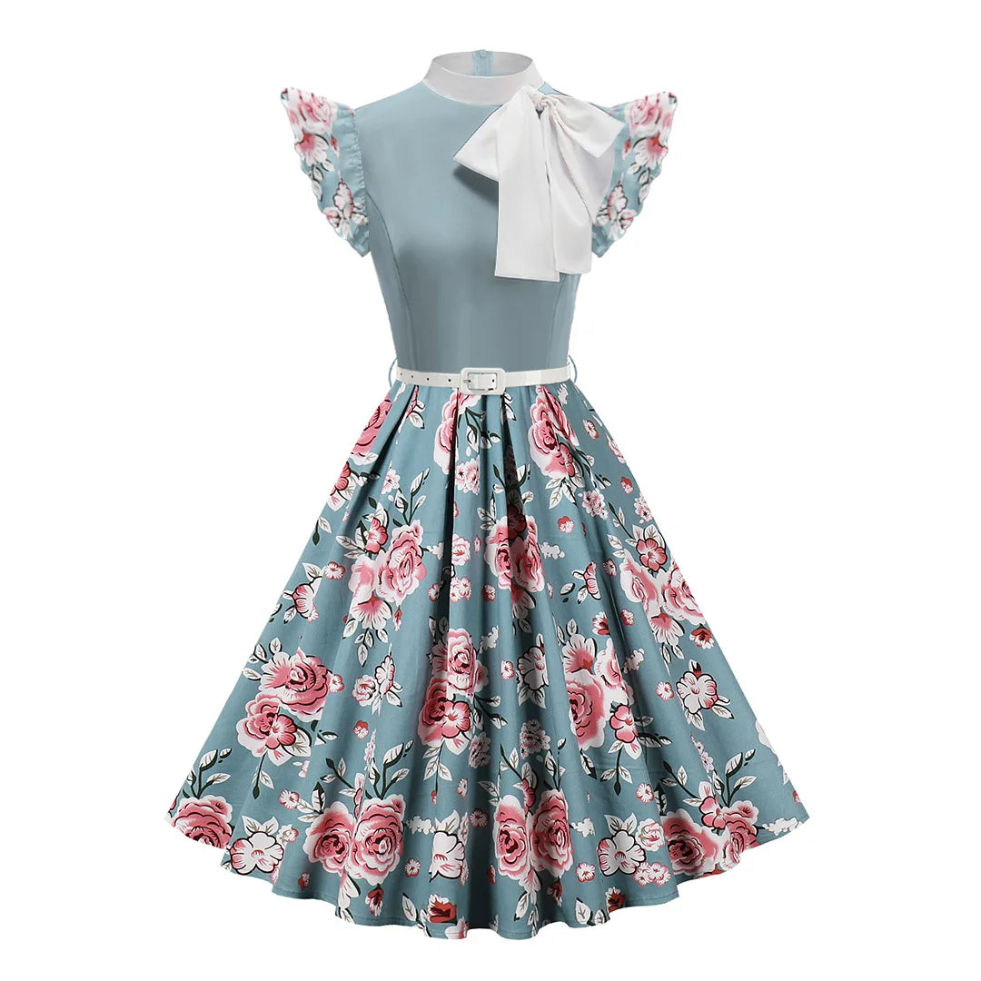 Women Summer Pin Up Casual Party Dress 2025 Short Sleeve Retro Robe 60s 50s Vintage Rockabilly 1960s 1950s Swing Dress Vestidos