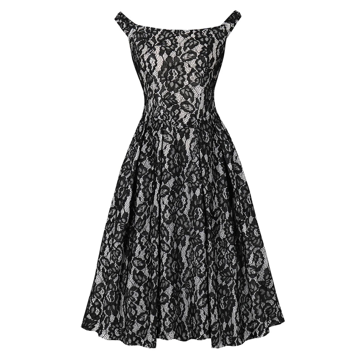 Women Robe Pin Up Lace Dress Retro 2025 Vintage 50s 60s Rockabilly Gauze Swing Summer Female Dresses Elegant Tunic Vestido