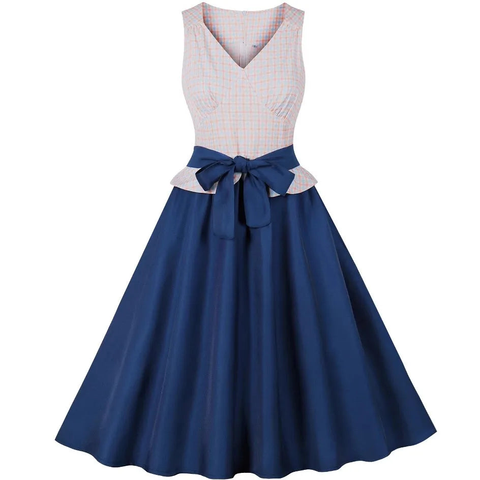 Women Summer Pin Up Casual Party Dress 2025 Sleeveless Retro Robe 60s 50s Vintage Rockabilly 1960s 1950s Swing Dress Vestidos