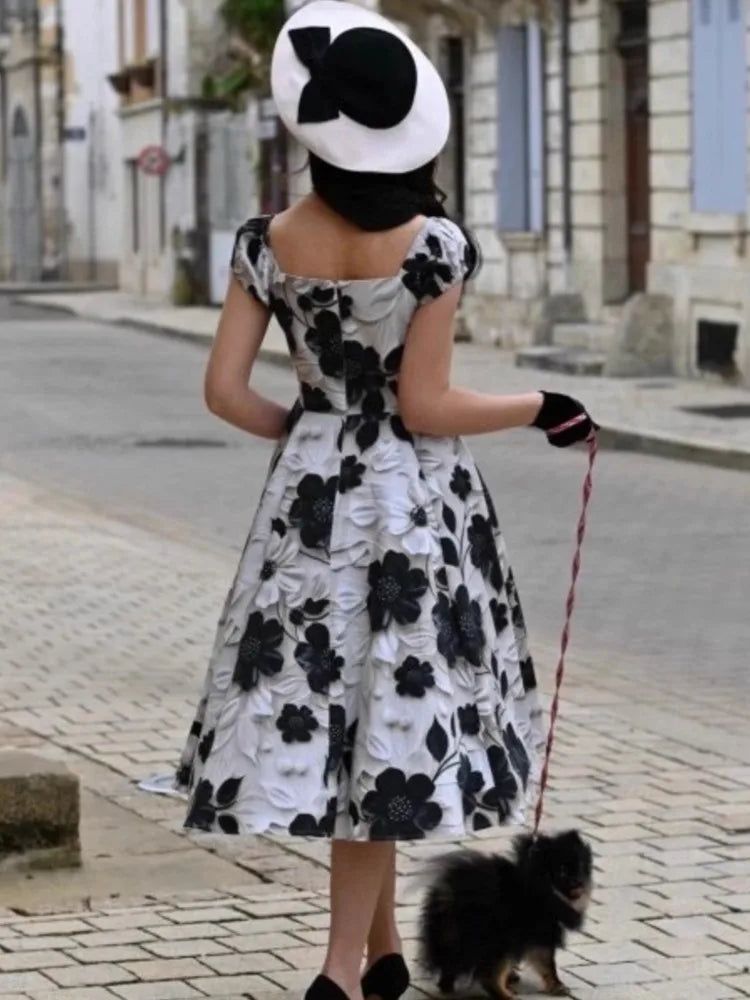Women Spring Summer Pin Up Casual Party Dress 2026 Retro Robe 60s 50s Vintage Rockabilly 1960s 1950s Swing Dress Vestidos