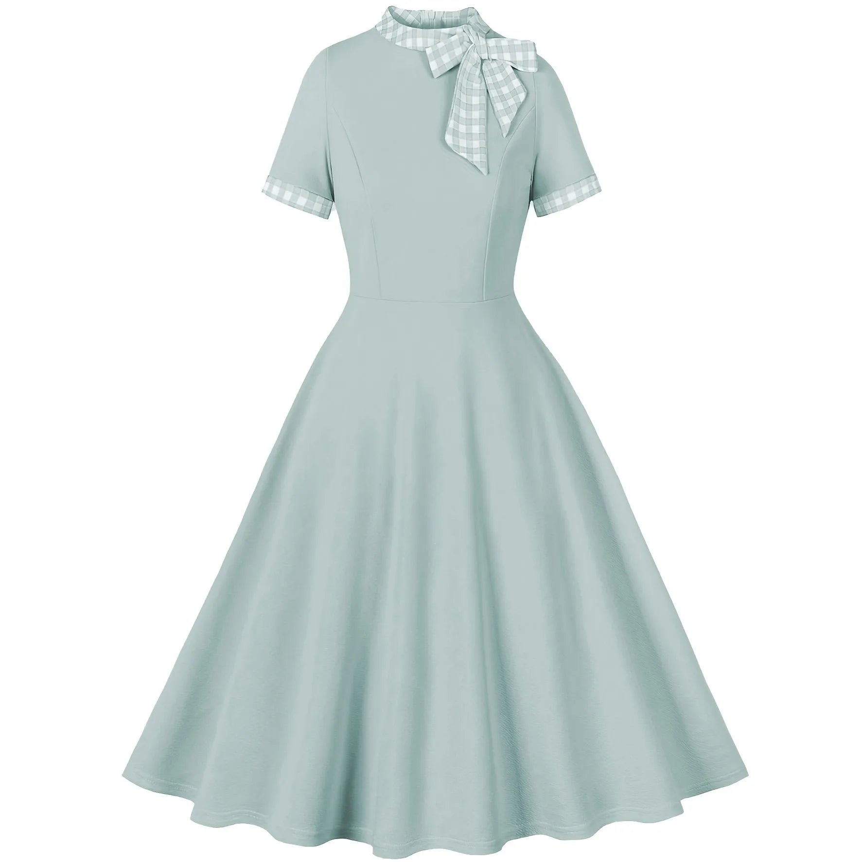 Women Summer Pin Up Casual Party Dress 2025 Short Sleeve Retro Robe 60s 50s Vintage Rockabilly 1960s 1950s Swing Dress Vestidos