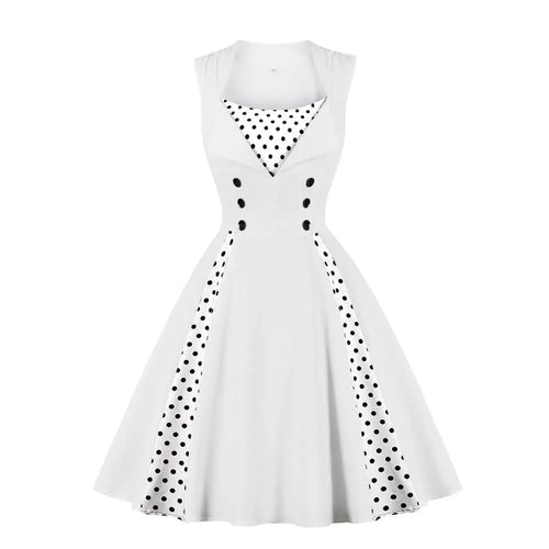 5XL Women Robe Retro Vintage Dress Rockabilly Patchwork Big Swing Pin Up Party Dresses Elegant Tunic Vestidos Casual