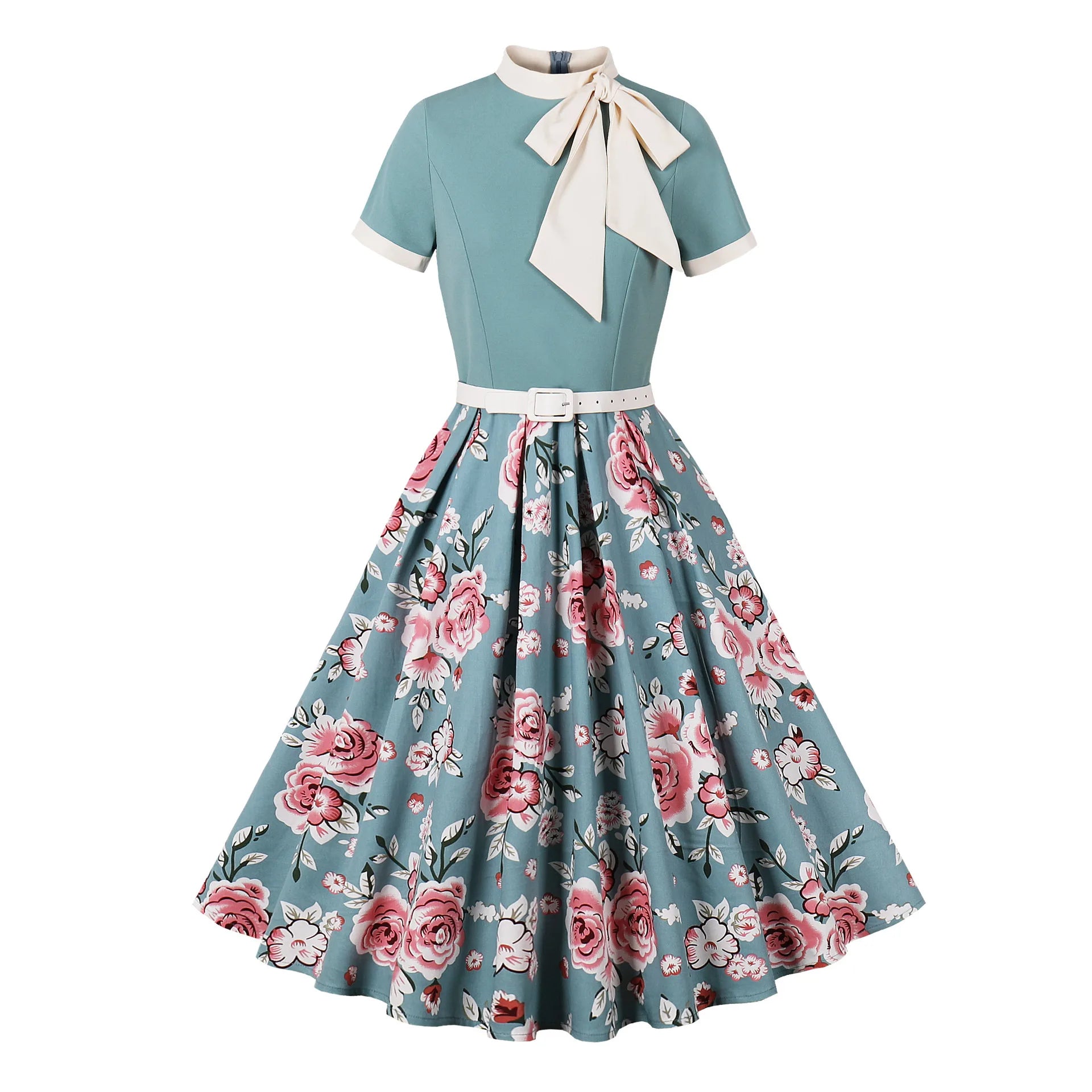 Women Summer Pin Up Casual Party Dress 2024 Short Sleeve Retro Robe 60s 50s Vintage Rockabilly 1960s 1950s Swing Dress Vestidos