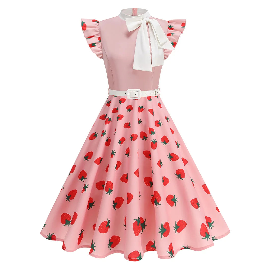 Women Summer Pin Up Casual Party Dress 2025 Short Sleeve Retro Robe 60s 50s Vintage Rockabilly 1960s 1950s Swing Dress Vestidos