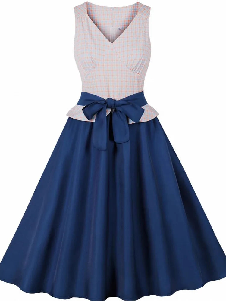 Women Summer Pin Up Casual Party Dress 2025 Sleeveless Retro Robe 60s 50s Vintage Rockabilly 1960s 1950s Swing Dress Vestidos