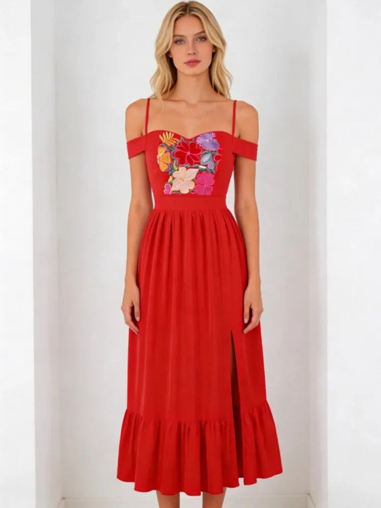Women Embroidery Pin Up Party Long Maxi Dress 2026 Retro Robe 60s 50s Vintage Rockabilly 1960s 1950s Swing Dress Vestidos