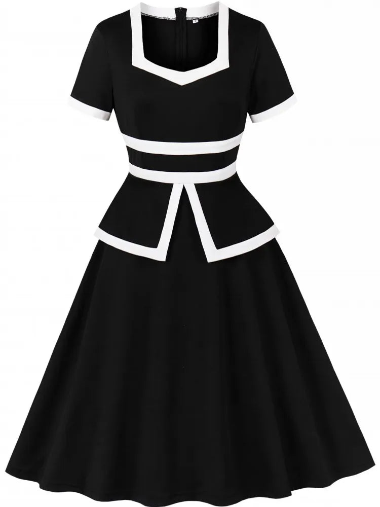 Women Spring Summer Pin Up Casual Party Dress 2026 Retro Robe 60s 50s Vintage Rockabilly 1960s 1950s Swing Dress Vestidos