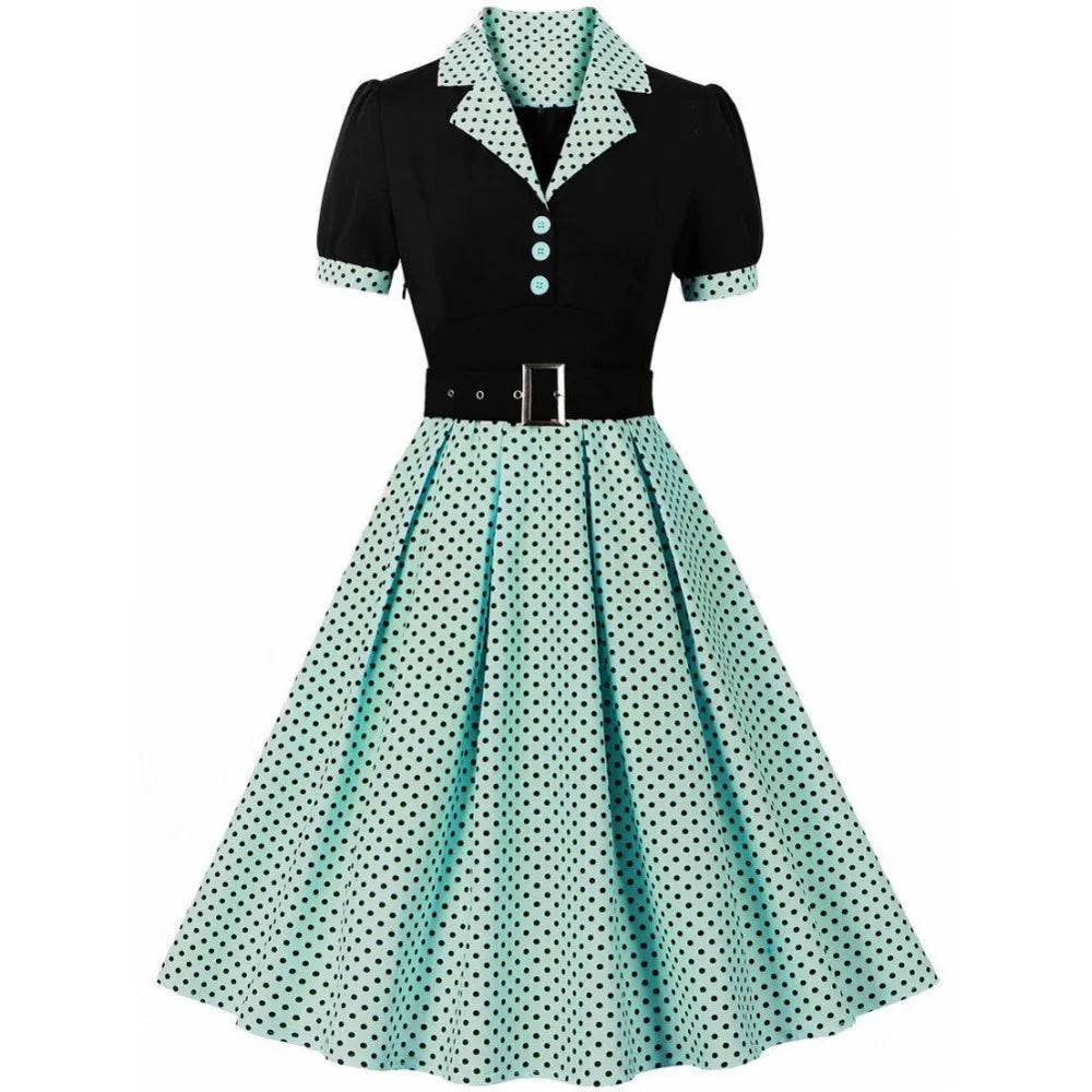 Plus Size Women Pin Up Casual Party Dress 2026 Summer Short Sleeve Retro Robe 60s 50s Vintage Rockabilly Swing Dress Vestidos