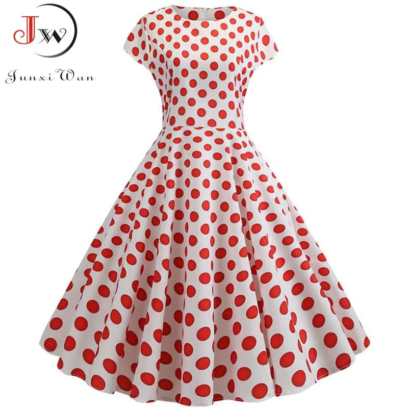 Women Floral Print Summer Dress 50s 60s Vintage Dress Female Short Sleeve Retro Robe Rockabilly Party Dresses Vestidos