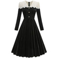 Women Spring Pin Up Casual Party Dress 2026 Long Sleeve Retro Robe 60s 50s Vintage Rockabilly 1960s 1950s Swing Dress Vestidos