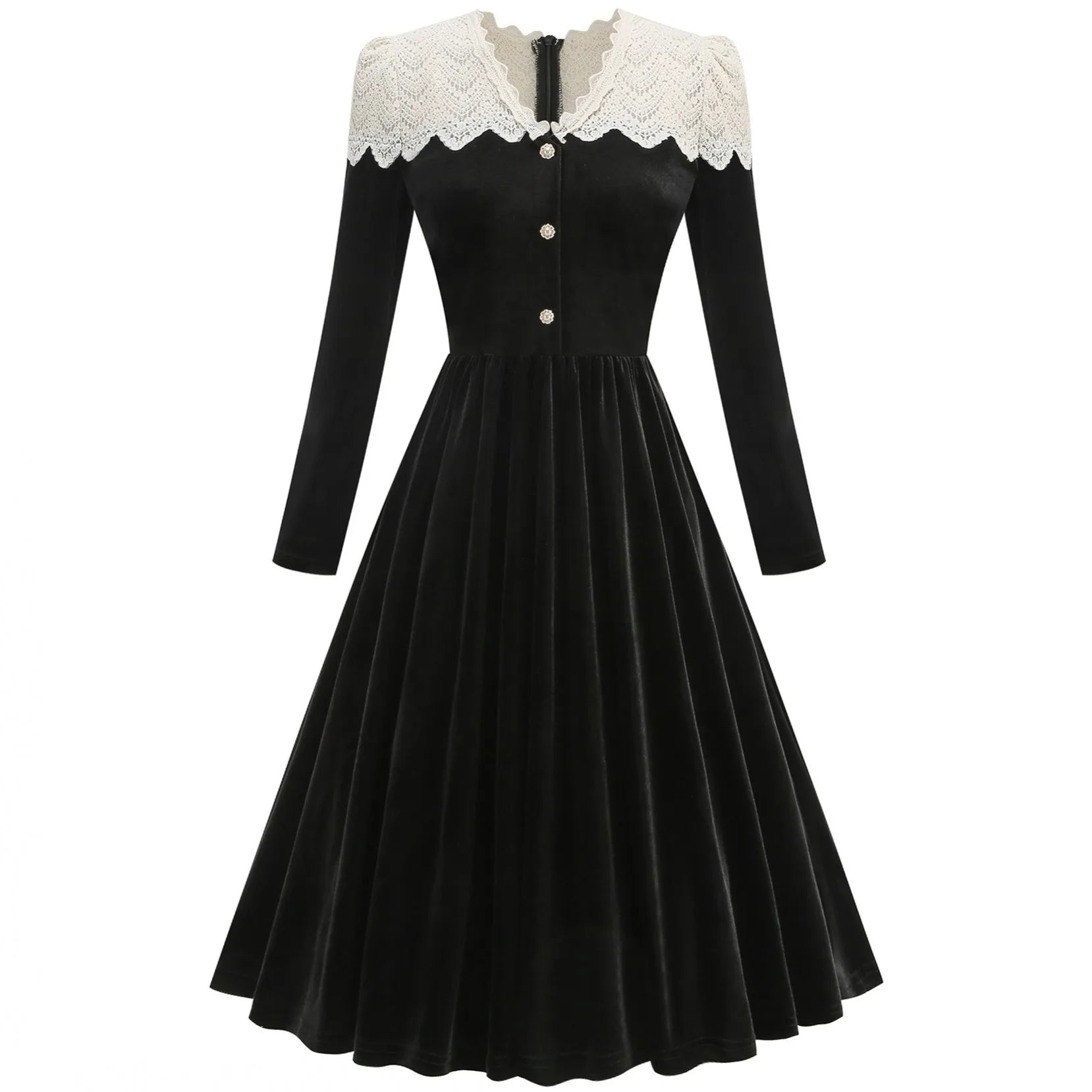 Women Spring Pin Up Casual Party Dress 2026 Long Sleeve Retro Robe 60s 50s Vintage Rockabilly 1960s 1950s Swing Dress Vestidos