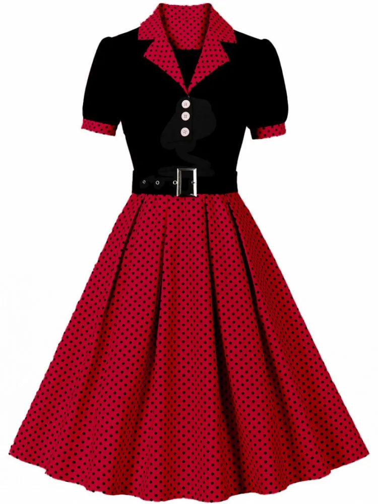 Plus Size Women Pin Up Casual Party Dress 2026 Summer Short Sleeve Retro Robe 60s 50s Vintage Rockabilly Swing Dress Vestidos