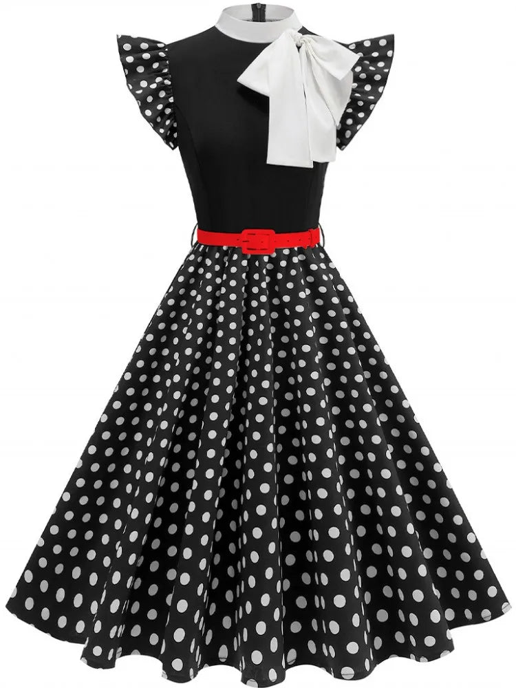 Women Summer Pin Up Casual Party Dress 2025 Short Sleeve Retro Robe 60s 50s Vintage Rockabilly 1960s 1950s Swing Dress Vestidos