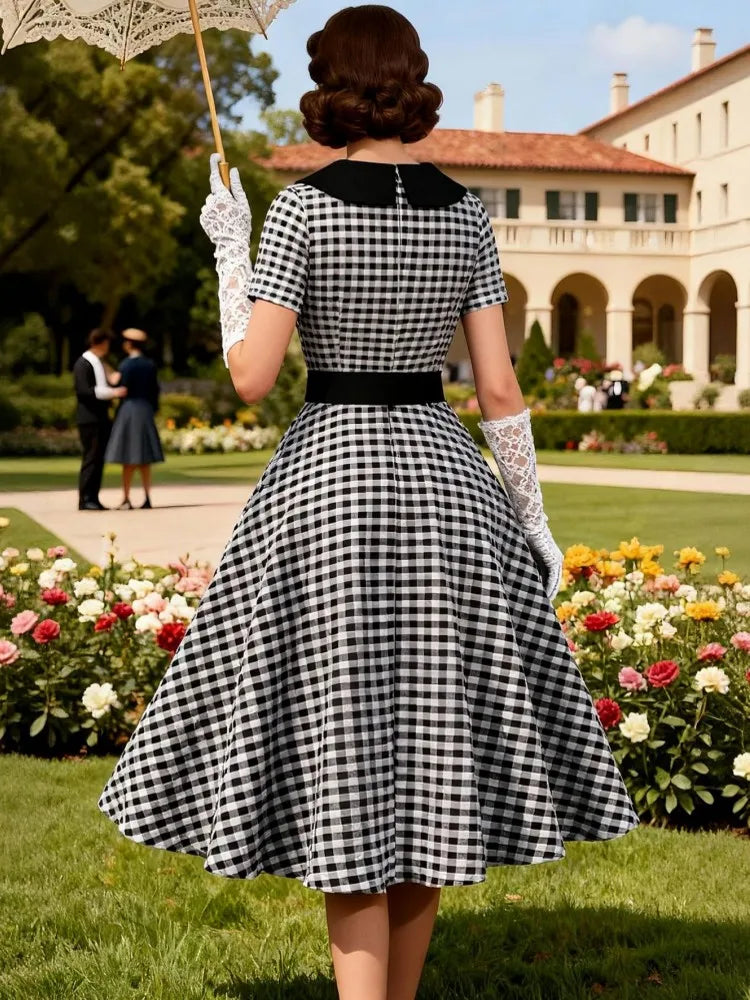 Women Spring Summer Pin Up Casual Party Dress 2026 Retro Robe 60s 50s Vintage Rockabilly 1960s 1950s Swing Dress Vestidos