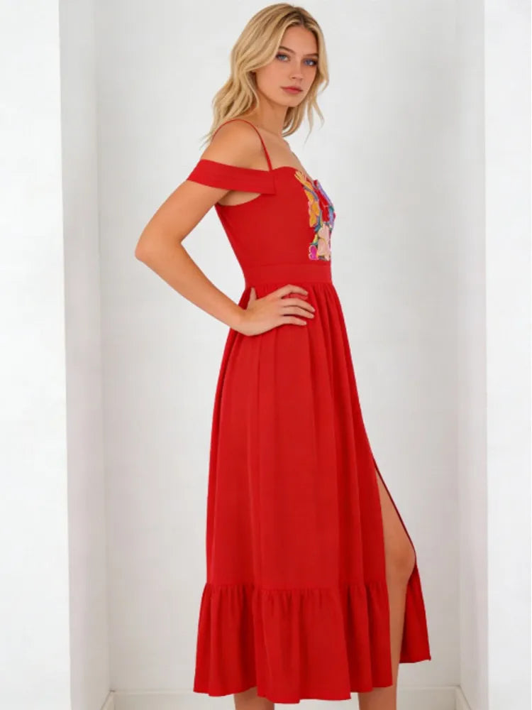Women Embroidery Pin Up Party Long Maxi Dress 2026 Retro Robe 60s 50s Vintage Rockabilly 1960s 1950s Swing Dress Vestidos