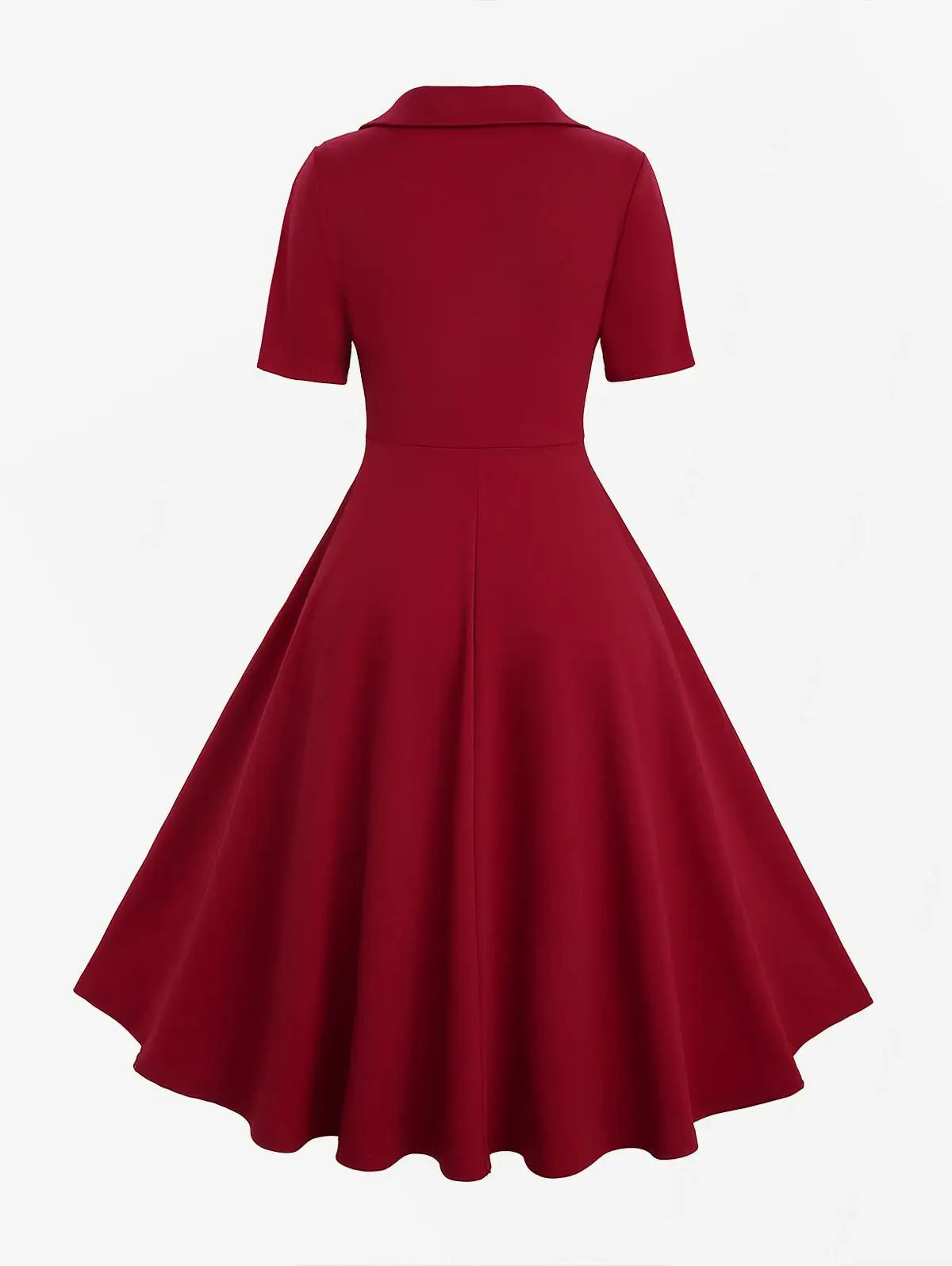 ROSEGAL Plus Size Womens 1950s Retro Vintage Dresses Polka Dot Mock Buttons Heart Buckle Ruched Rockabilly Cocktail Party Dress