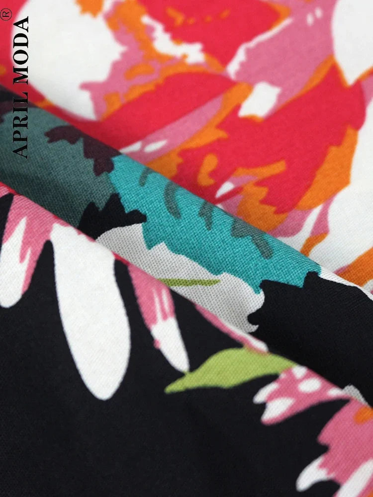 2024 Women Causal A Line Swing Runway Skirt Floral Print Fashion Sexy Summer Vintage Skirt Slim High Waist Pinup 50s 60s Skirts
