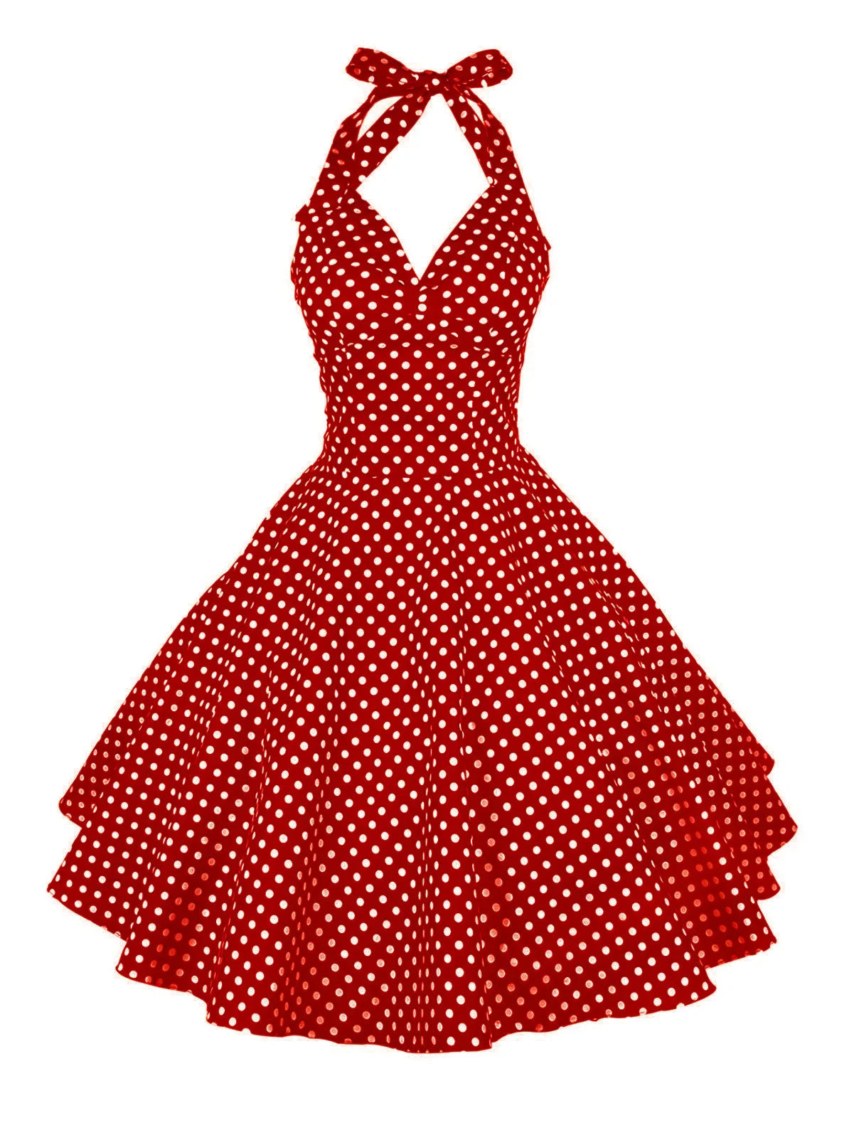 Polka Dot Hepburn Style 50s 60s Vintage Dress A-Line Backless Halter Pin Up Rockabilly Dress Women Summer Retro Party Vestidos